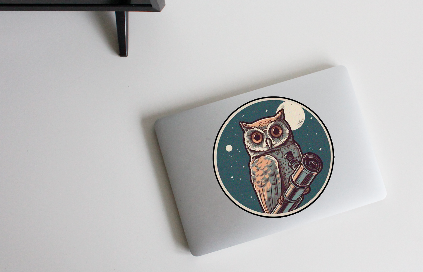 Explore the Starry Sky with our 'Nocturnal Observer' Sticker | An Owl of the Night!