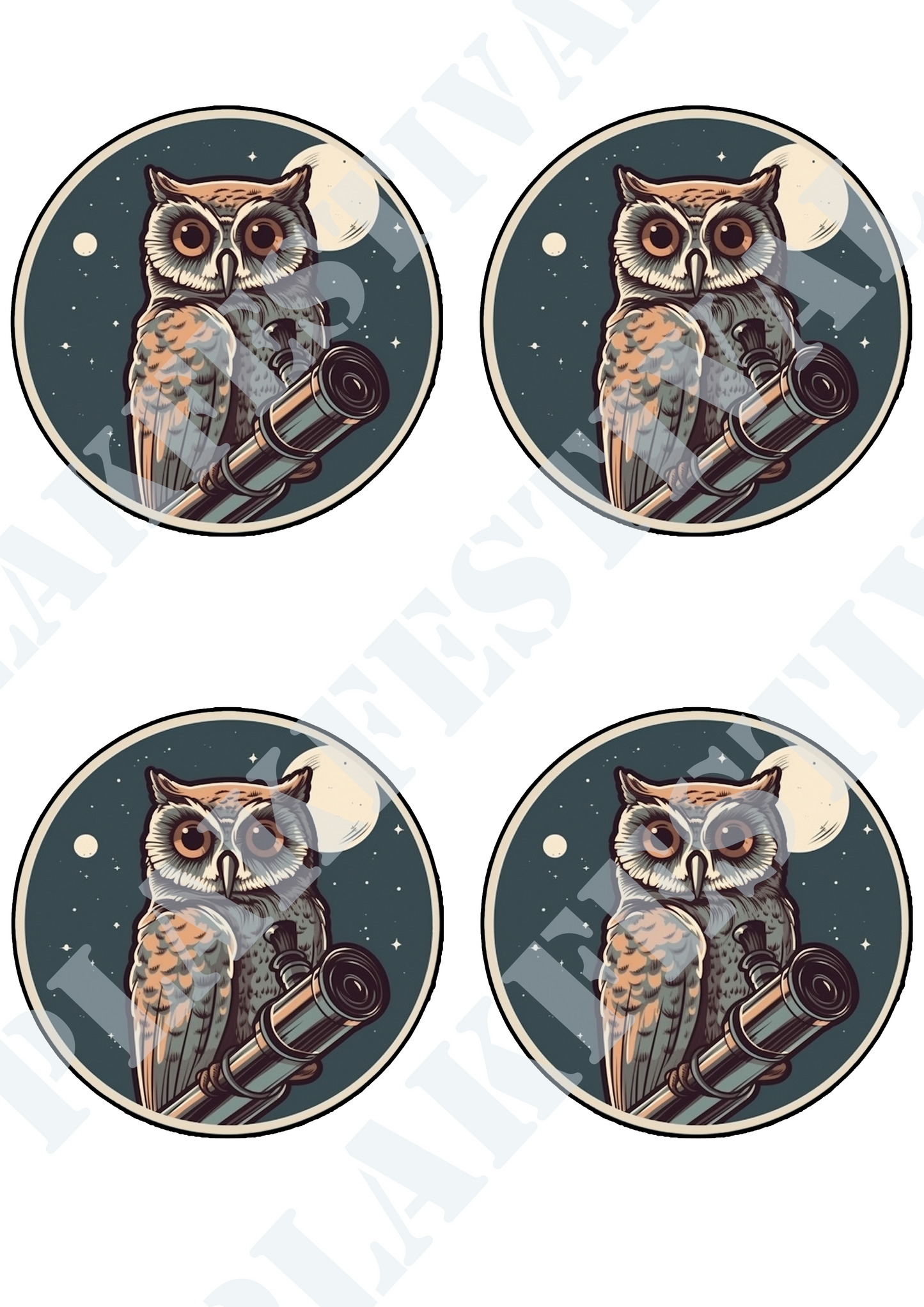 Explore the Starry Sky with our 'Nocturnal Observer' Sticker | An Owl of the Night!