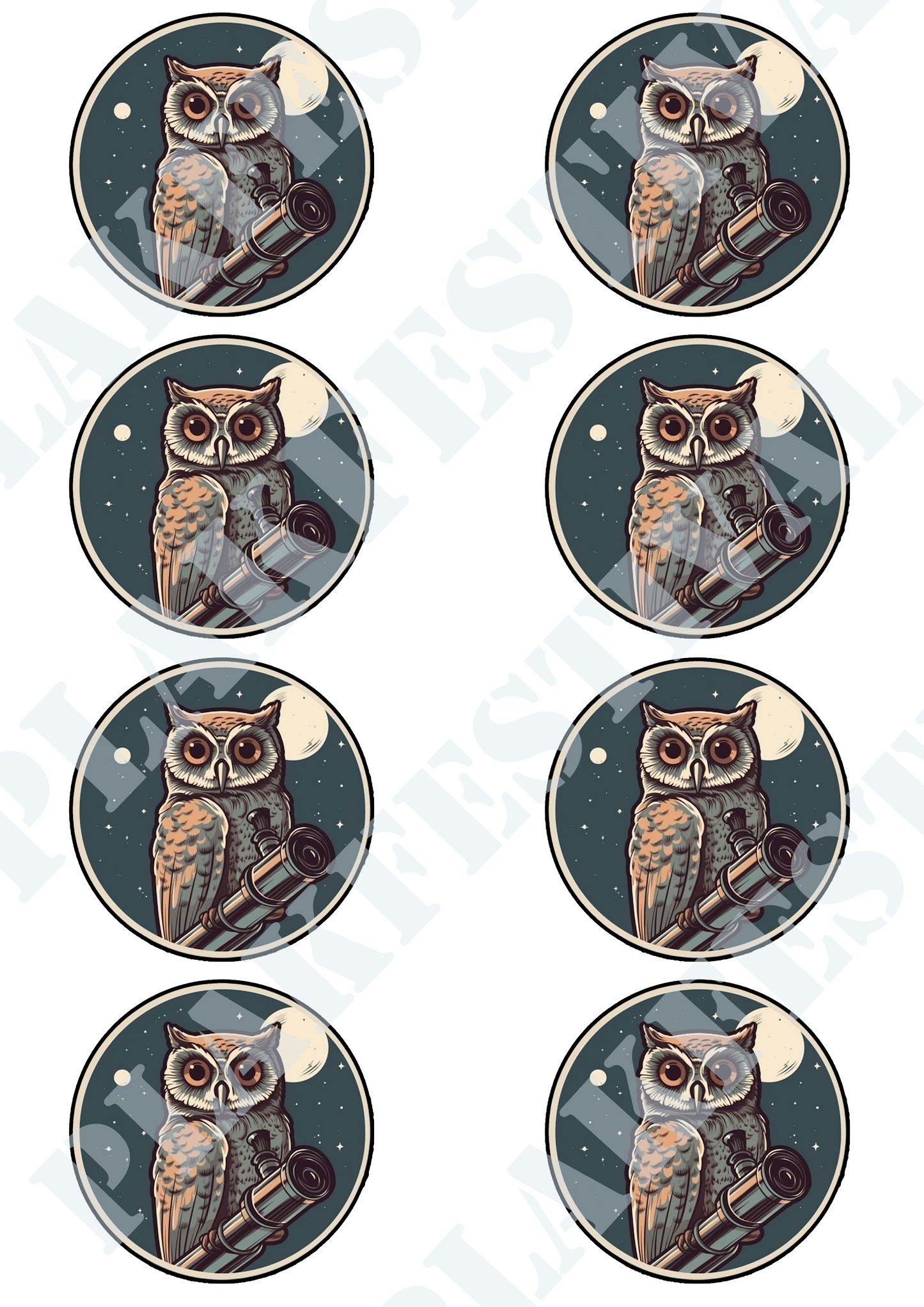 Explore the Starry Sky with our 'Nocturnal Observer' Sticker | An Owl of the Night!