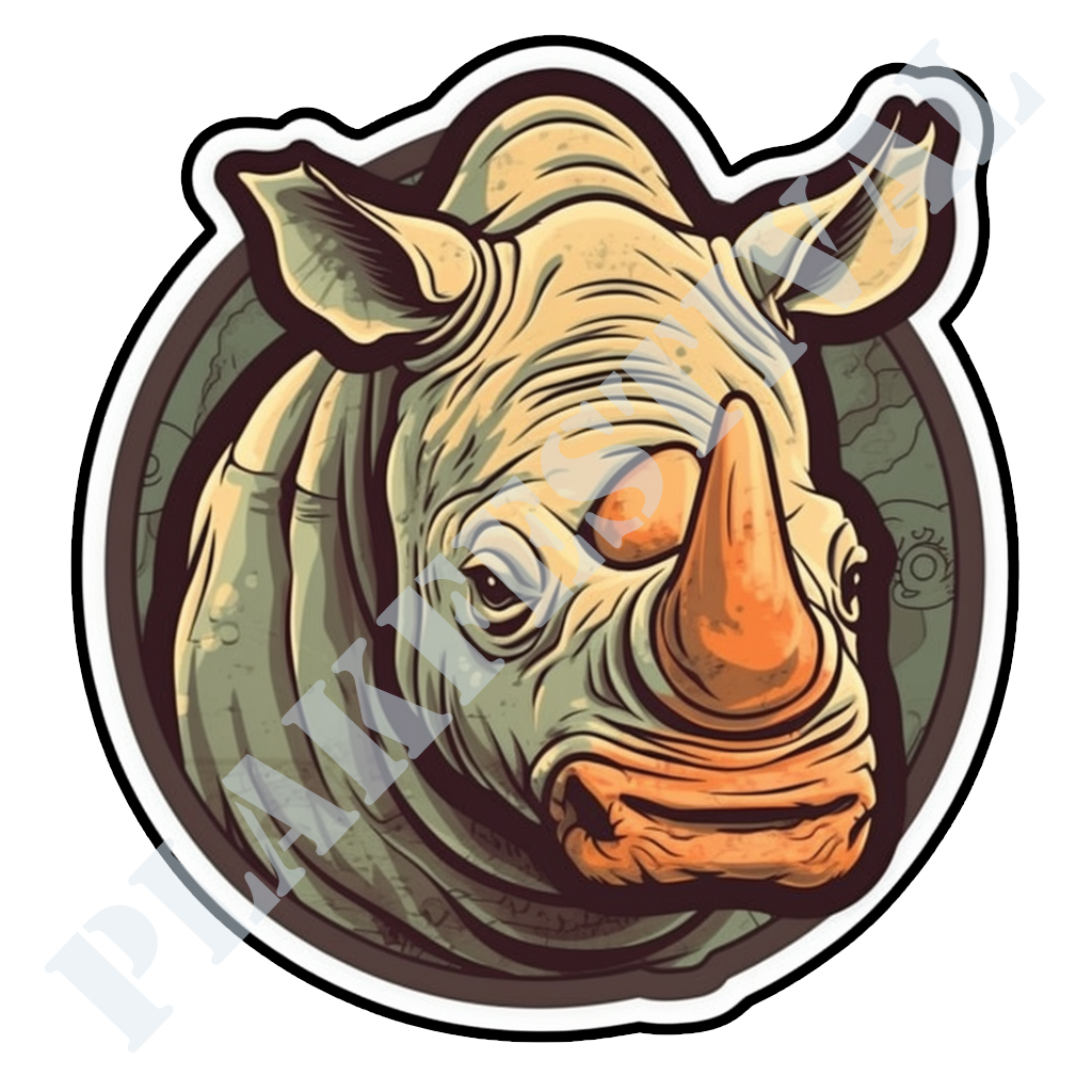 Experience the Wilderness with our 'Majestic Rhino' Sticker | A Symbol of Strength and Determination!