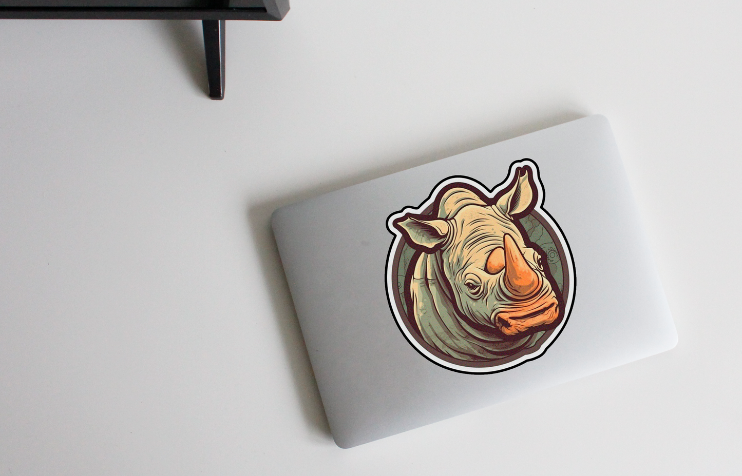 Experience the Wilderness with our 'Majestic Rhino' Sticker | A Symbol of Strength and Determination!