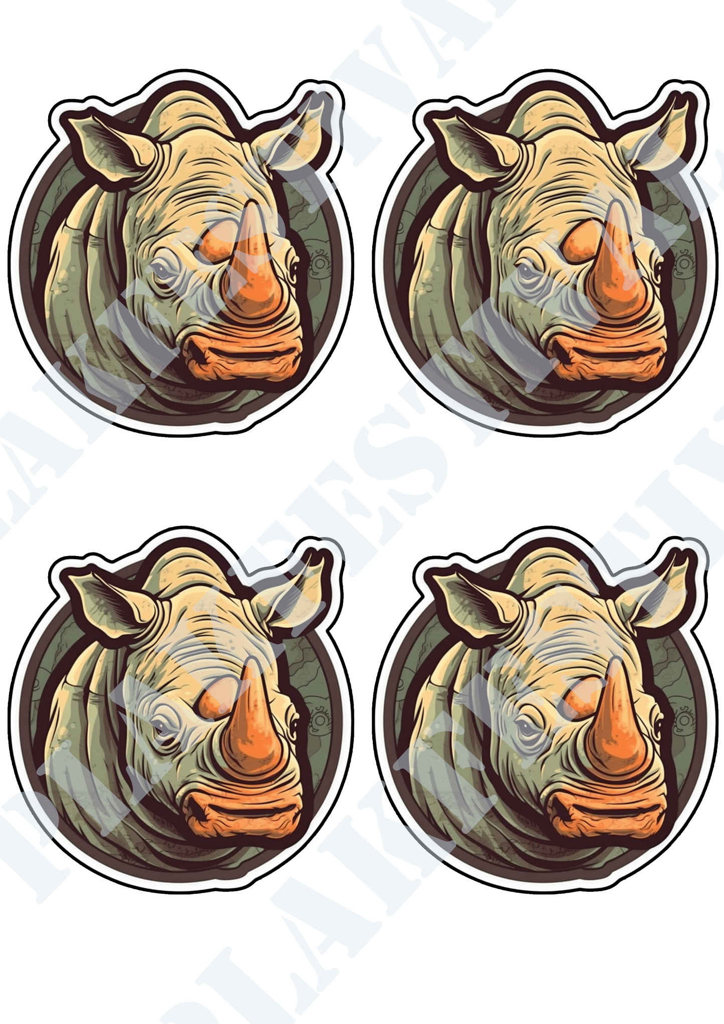 Experience the Wilderness with our 'Majestic Rhino' Sticker | A Symbol of Strength and Determination!