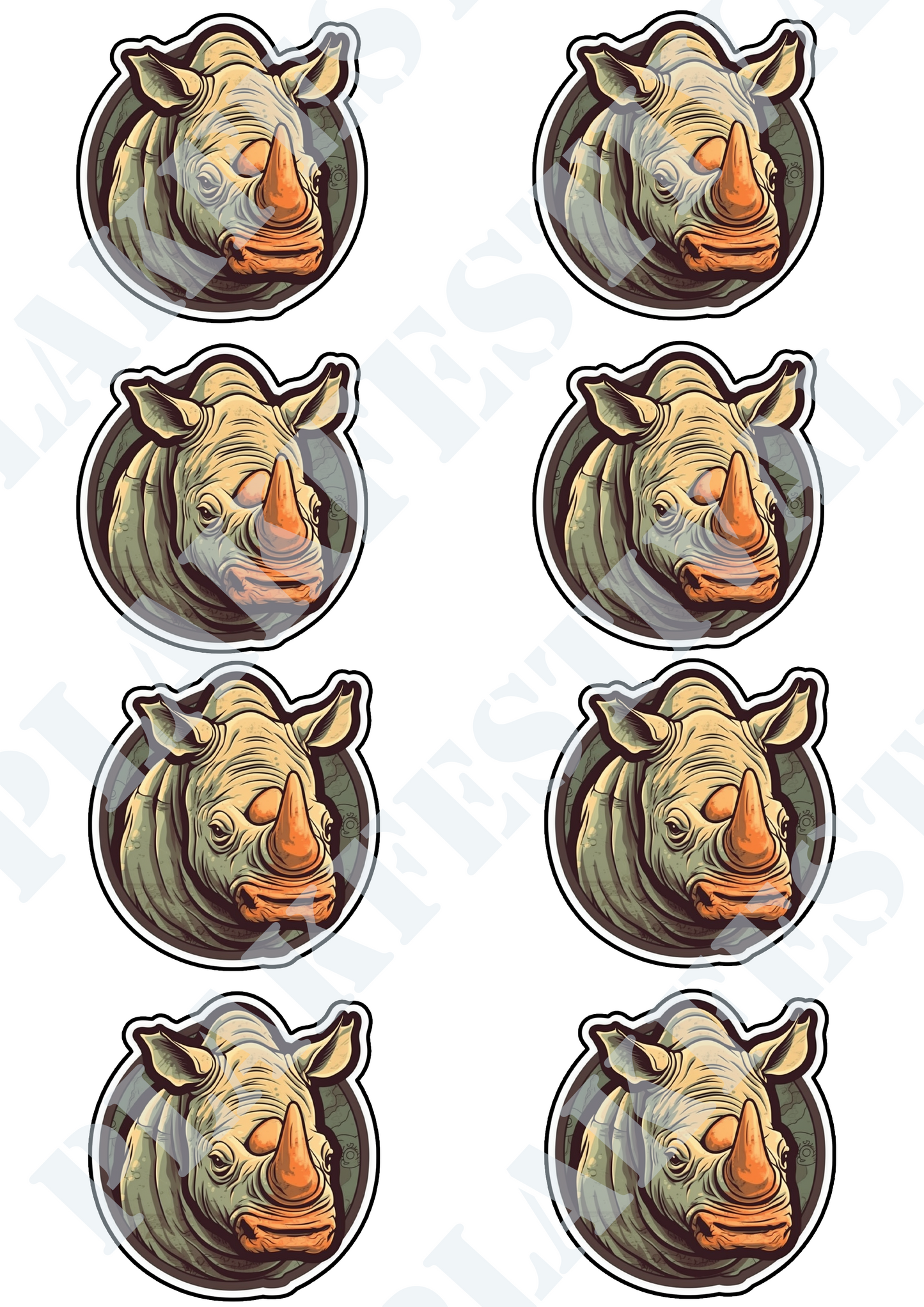 Experience the Wilderness with our 'Majestic Rhino' Sticker | A Symbol of Strength and Determination!