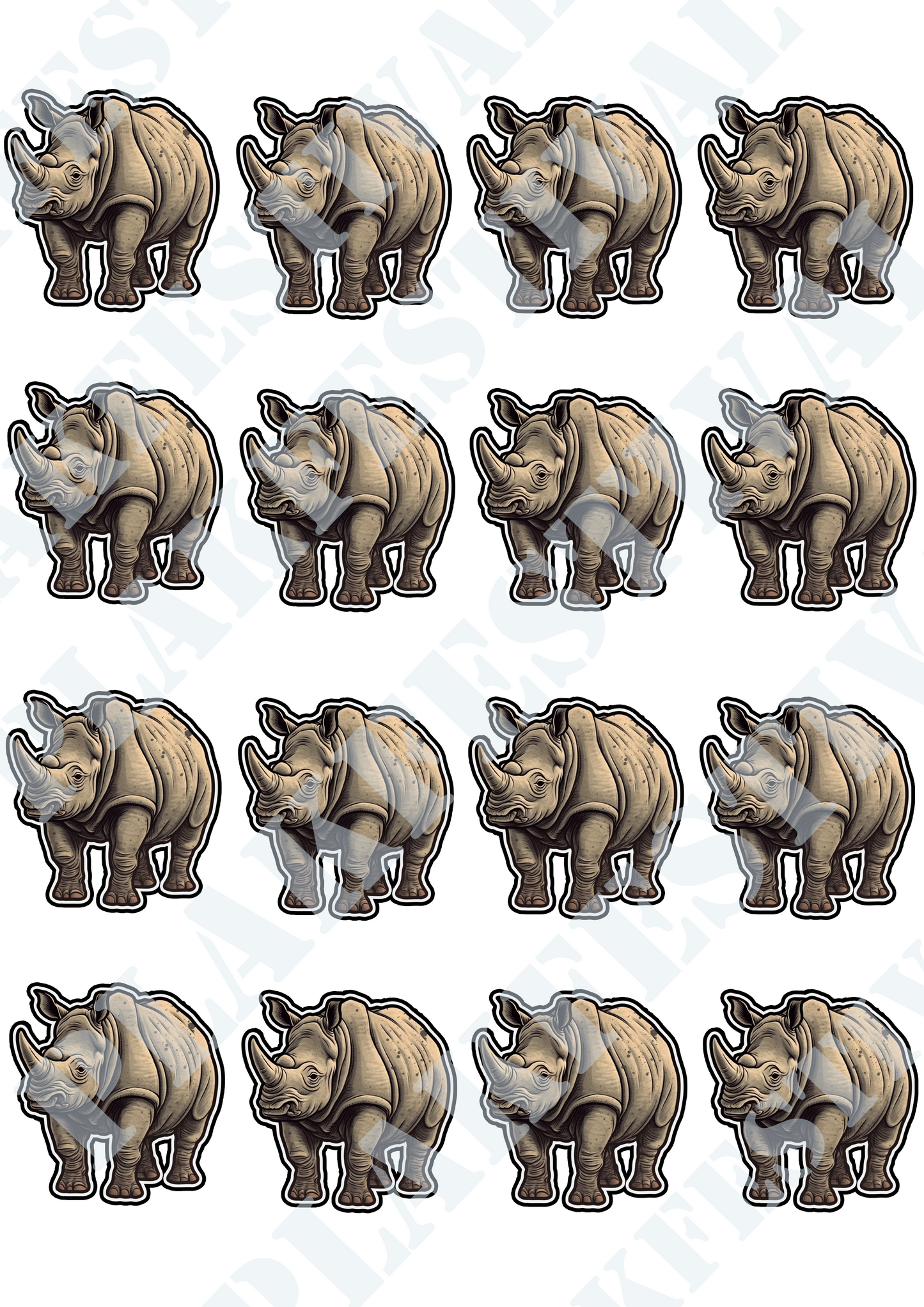 Ervaar de Majestueuze Kracht met onze 'Mighty Rhino' Sticker | Een Ode aan de Grote Neushoorn!