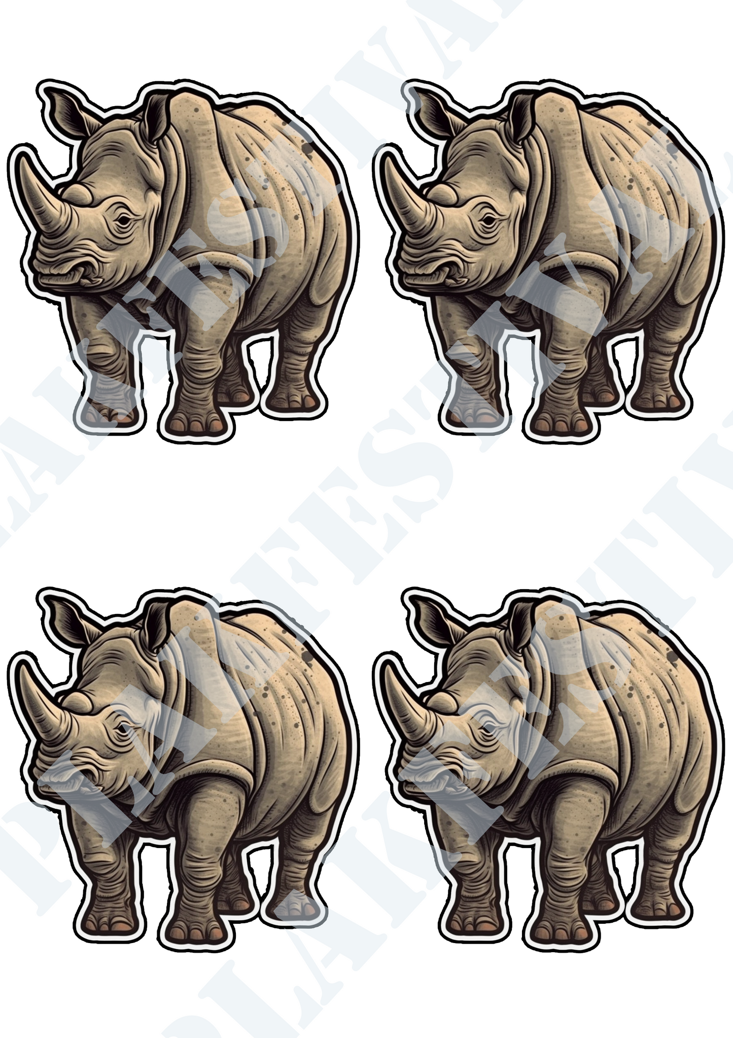 Ervaar de Majestueuze Kracht met onze 'Mighty Rhino' Sticker | Een Ode aan de Grote Neushoorn!