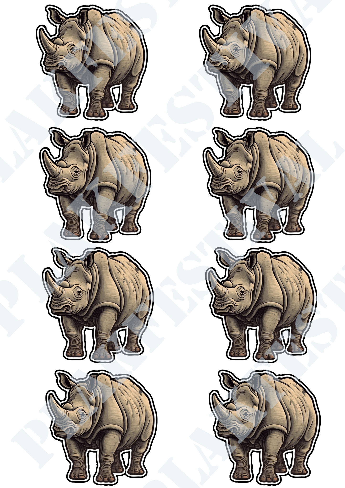 Ervaar de Majestueuze Kracht met onze 'Mighty Rhino' Sticker | Een Ode aan de Grote Neushoorn!