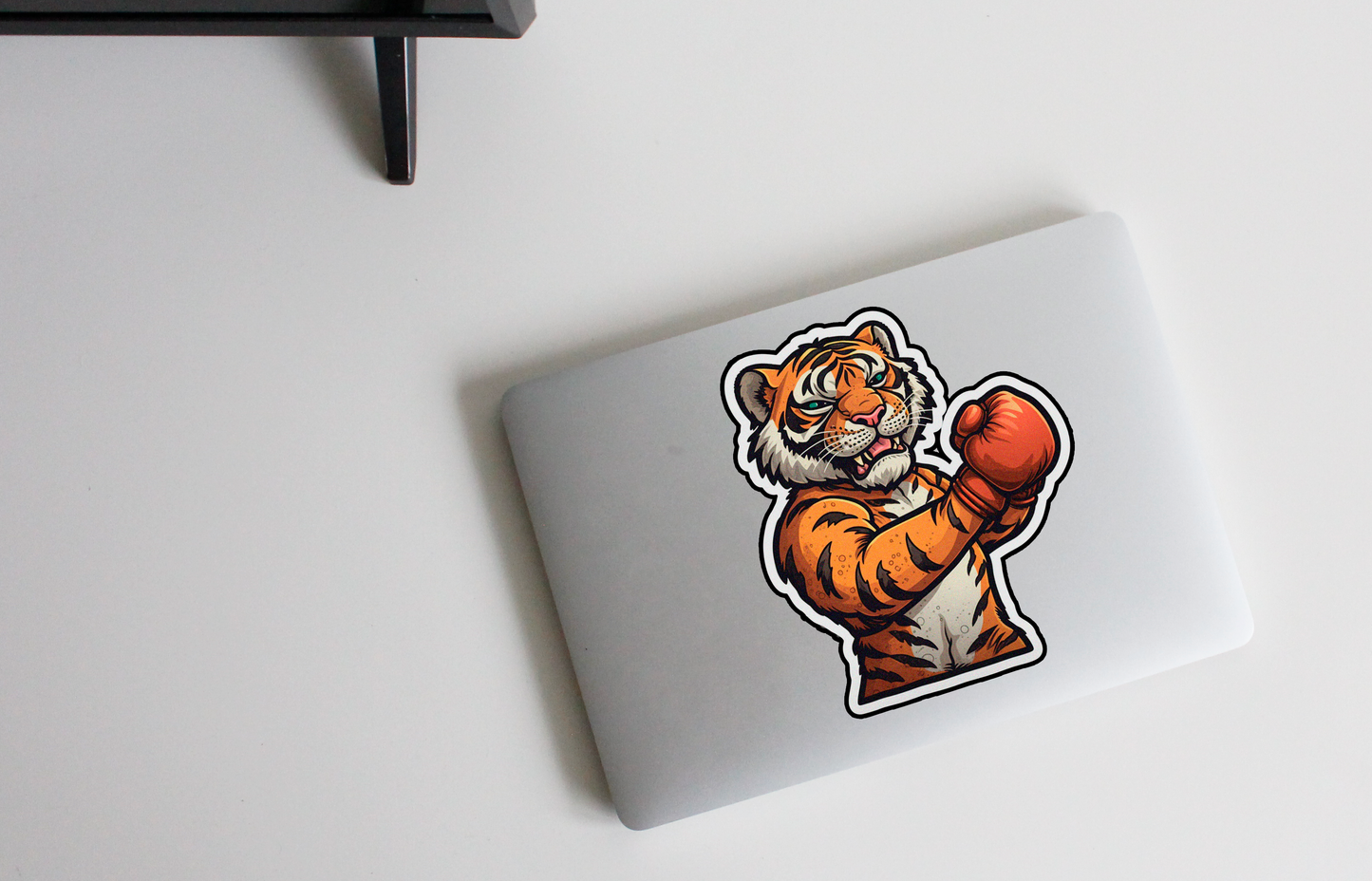 Enter the Ring of Courage with our 'Tiger Glove Warrior' Sticker | A Tiger Ready for Battle!