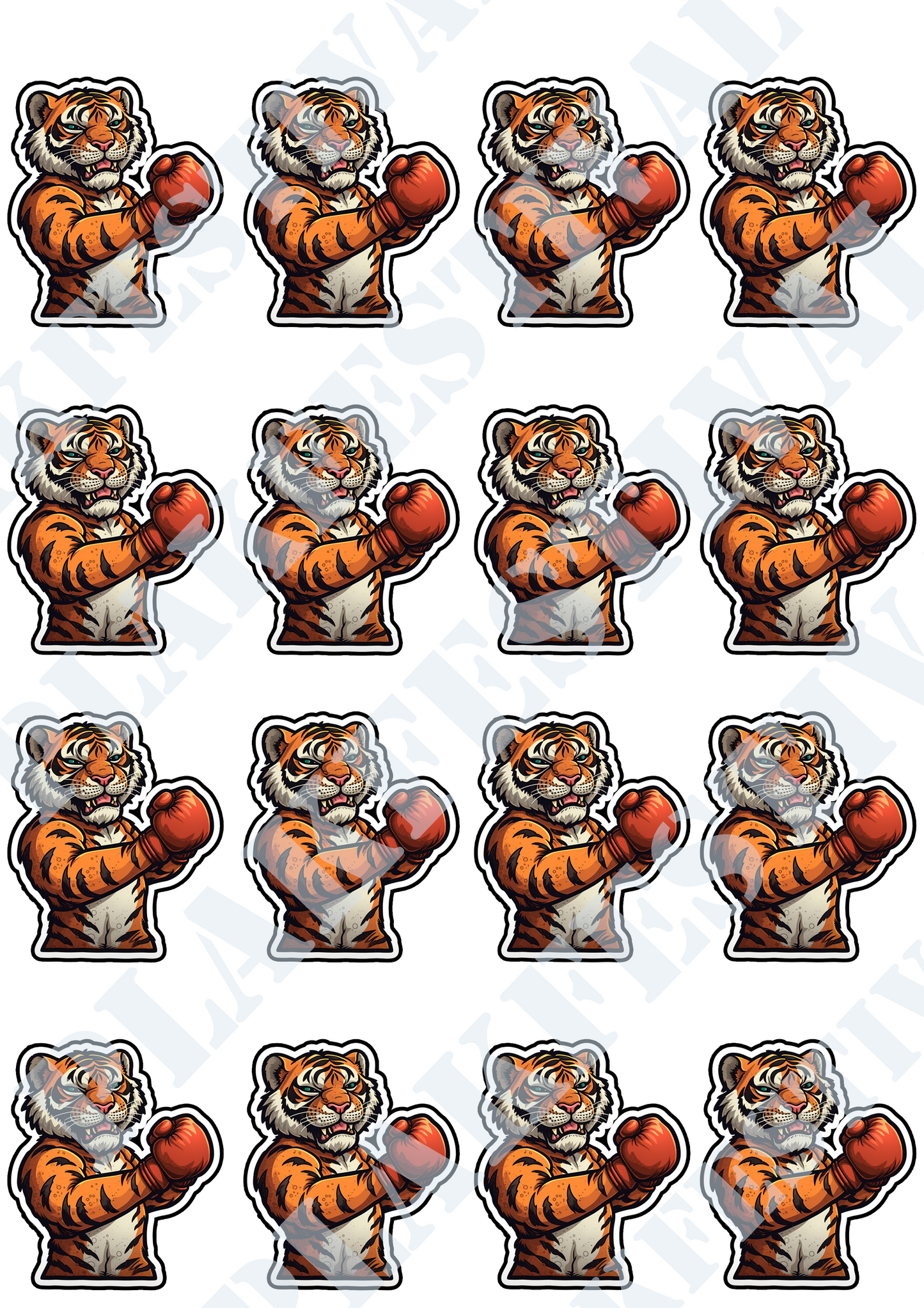 Enter the Ring of Courage with our 'Tiger Glove Warrior' Sticker | A Tiger Ready for Battle!