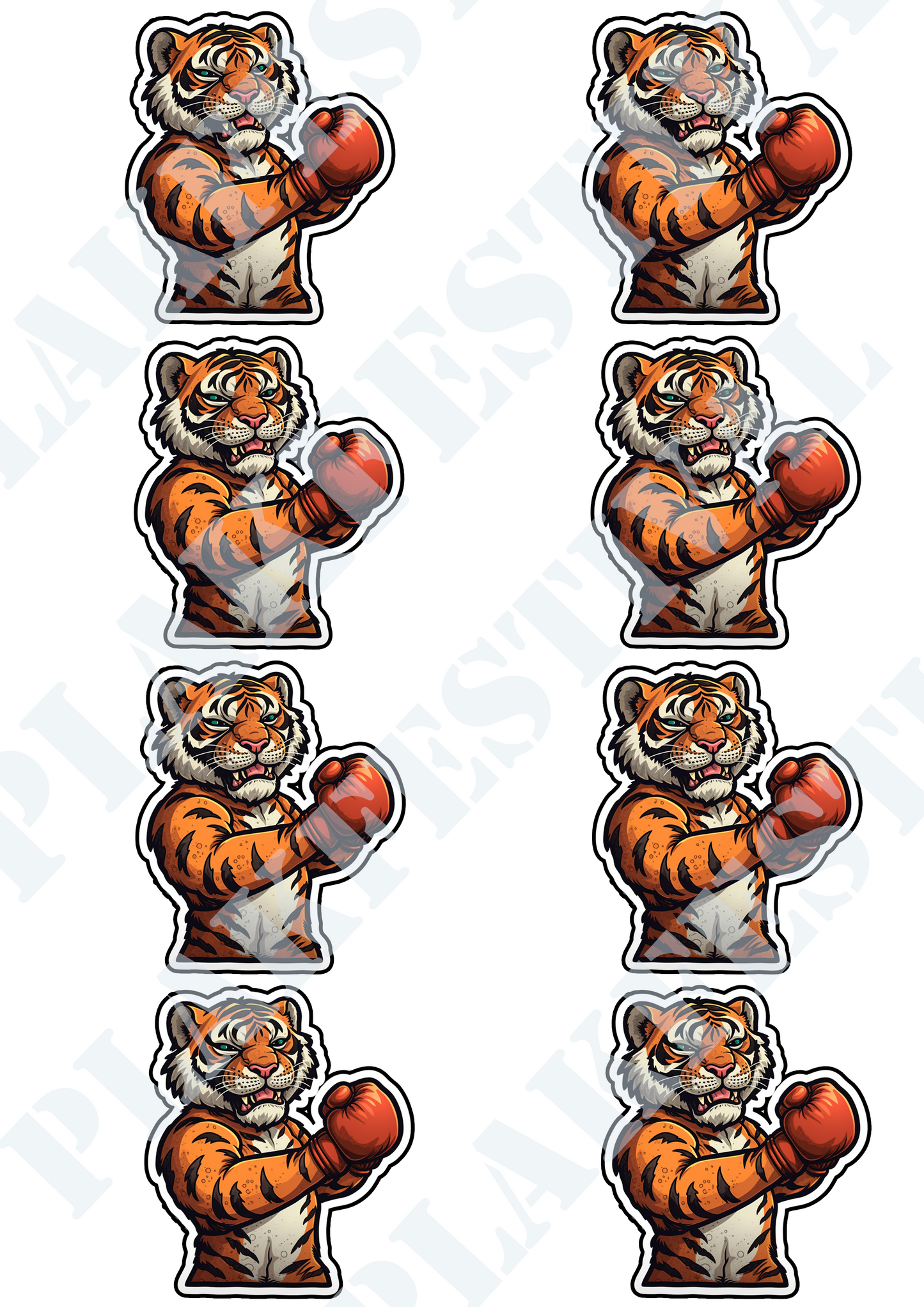 Enter the Ring of Courage with our 'Tiger Glove Warrior' Sticker | A Tiger Ready for Battle!