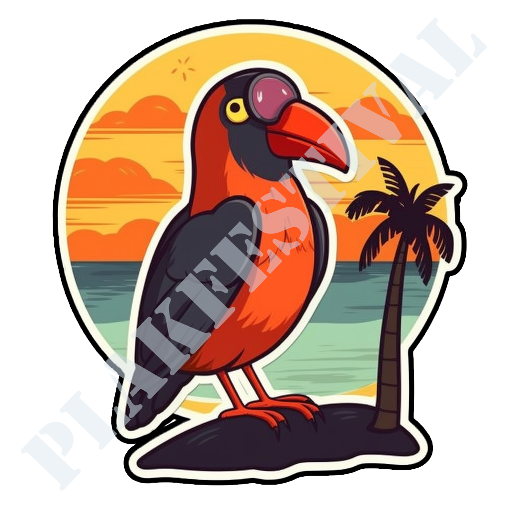 Catch the Salty Breeze with our 'Coastal Serenity' sticker | A Bird on the Border of Heaven and Sea!