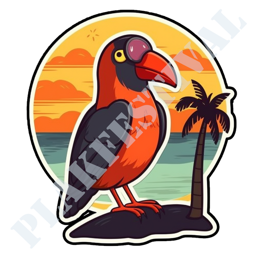 Catch the Salty Breeze with our 'Coastal Serenity' sticker | A Bird on the Border of Heaven and Sea!