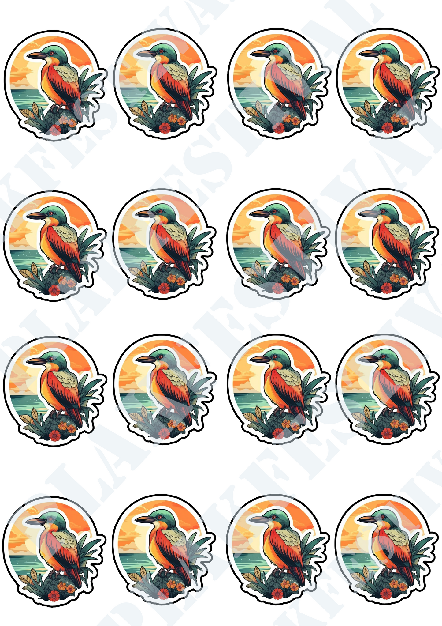 Experience the Beauty of the Coast with our 'Coastal Serenity' Sticker | A Bird in Perfect Harmony with the Ocean!