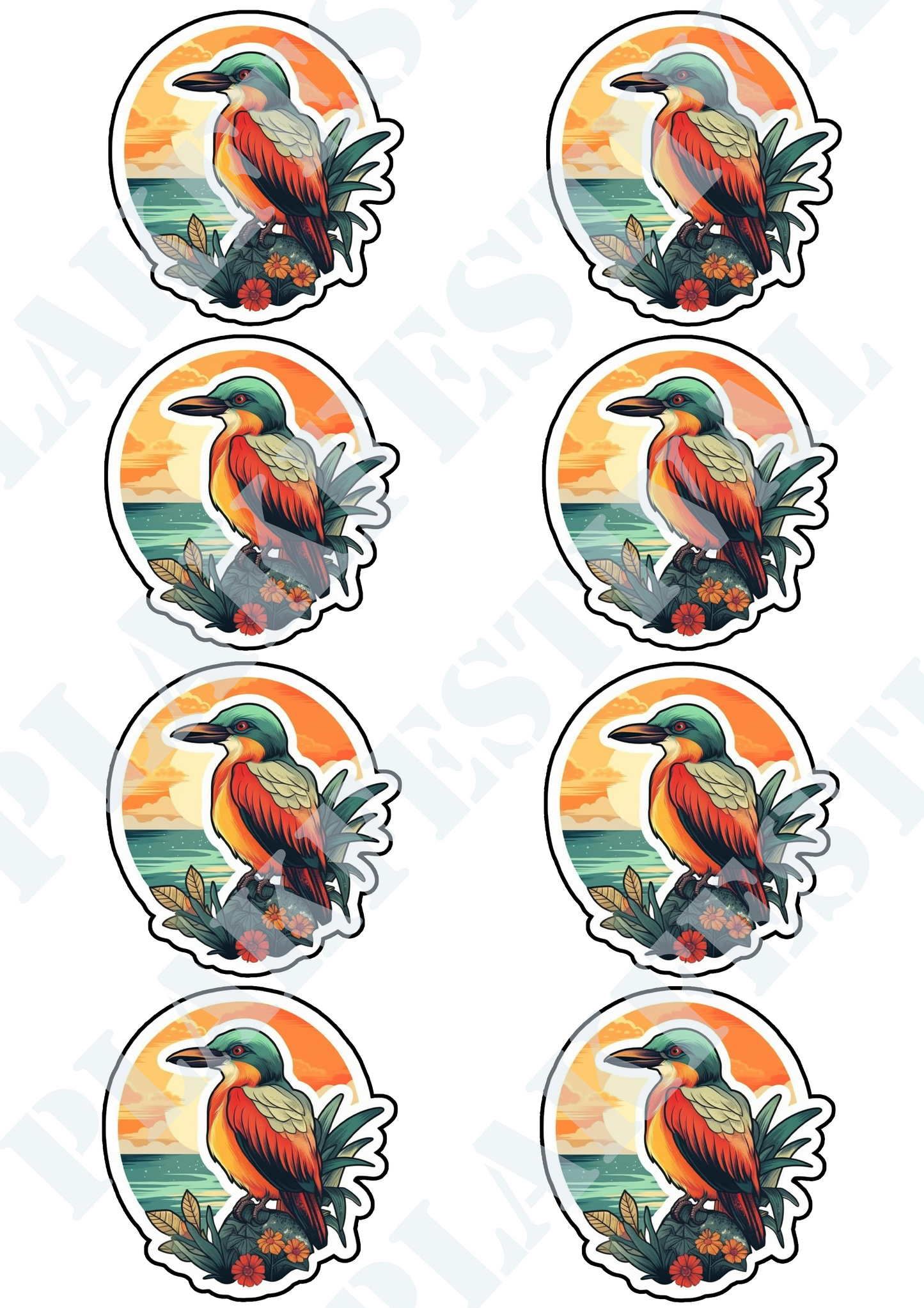 Experience the Beauty of the Coast with our 'Coastal Serenity' Sticker | A Bird in Perfect Harmony with the Ocean!