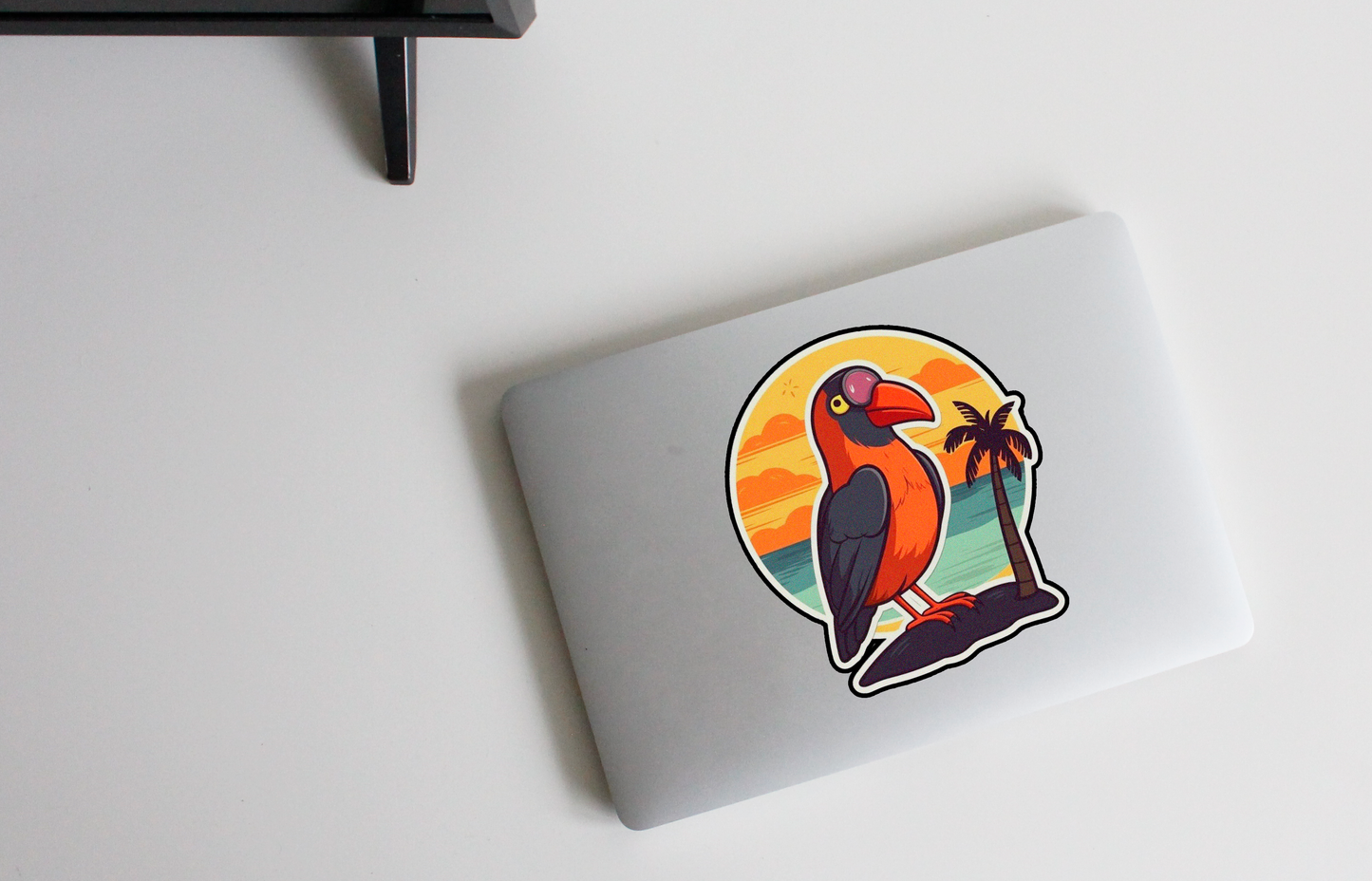 Catch the Salty Breeze with our 'Coastal Serenity' sticker | A Bird on the Border of Heaven and Sea!