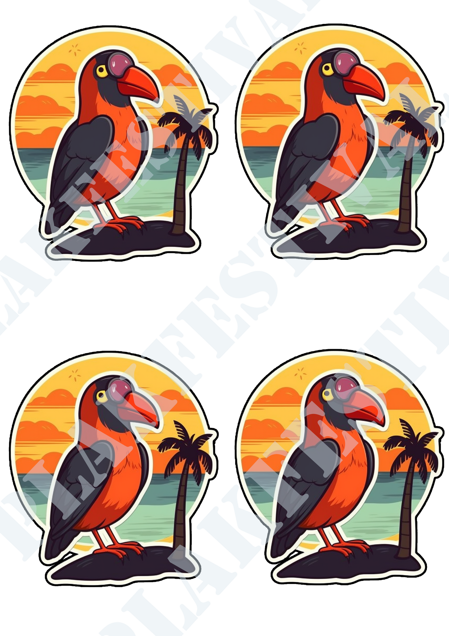 Catch the Salty Breeze with our 'Coastal Serenity' sticker | A Bird on the Border of Heaven and Sea!