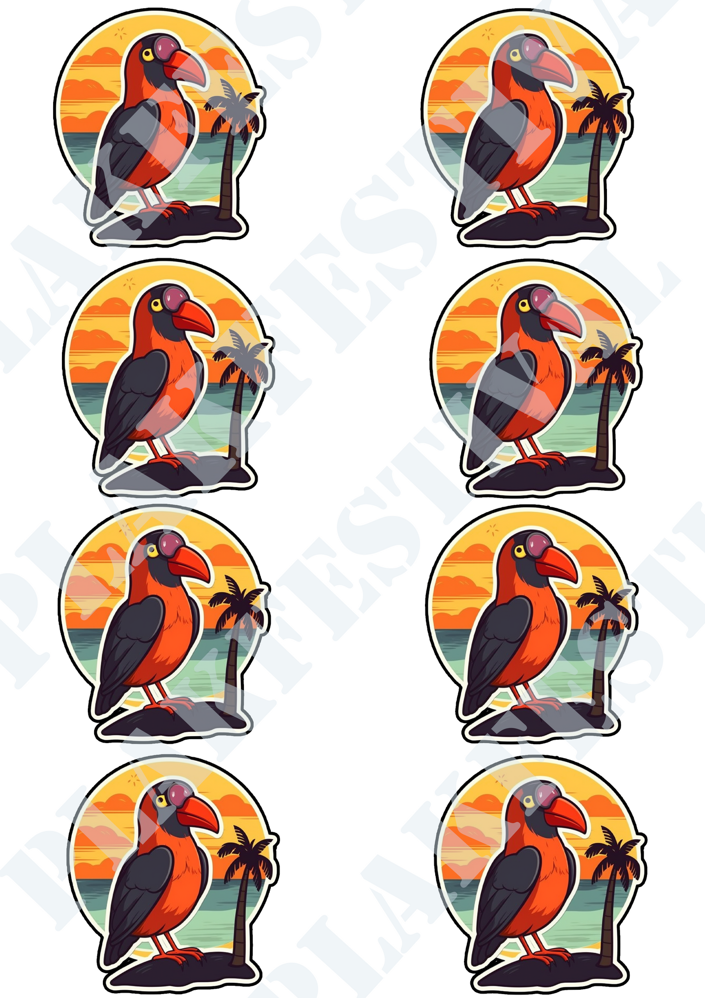 Catch the Salty Breeze with our 'Coastal Serenity' sticker | A Bird on the Border of Heaven and Sea!