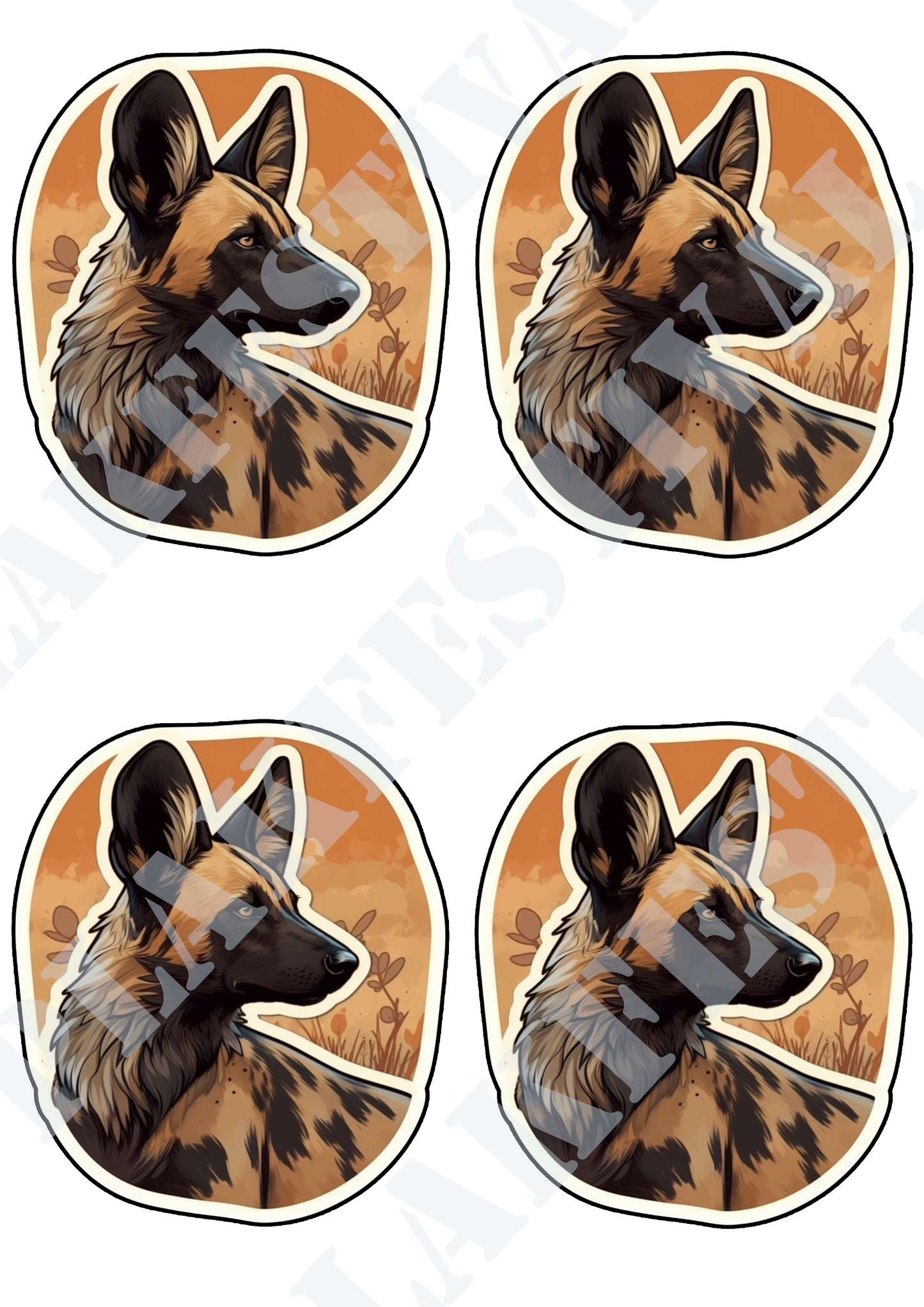 Enrich your adventurous spirit with our 'Savannah Wanderer' sticker | Embrace the wild beauty of a wild dog in the vast savannah!