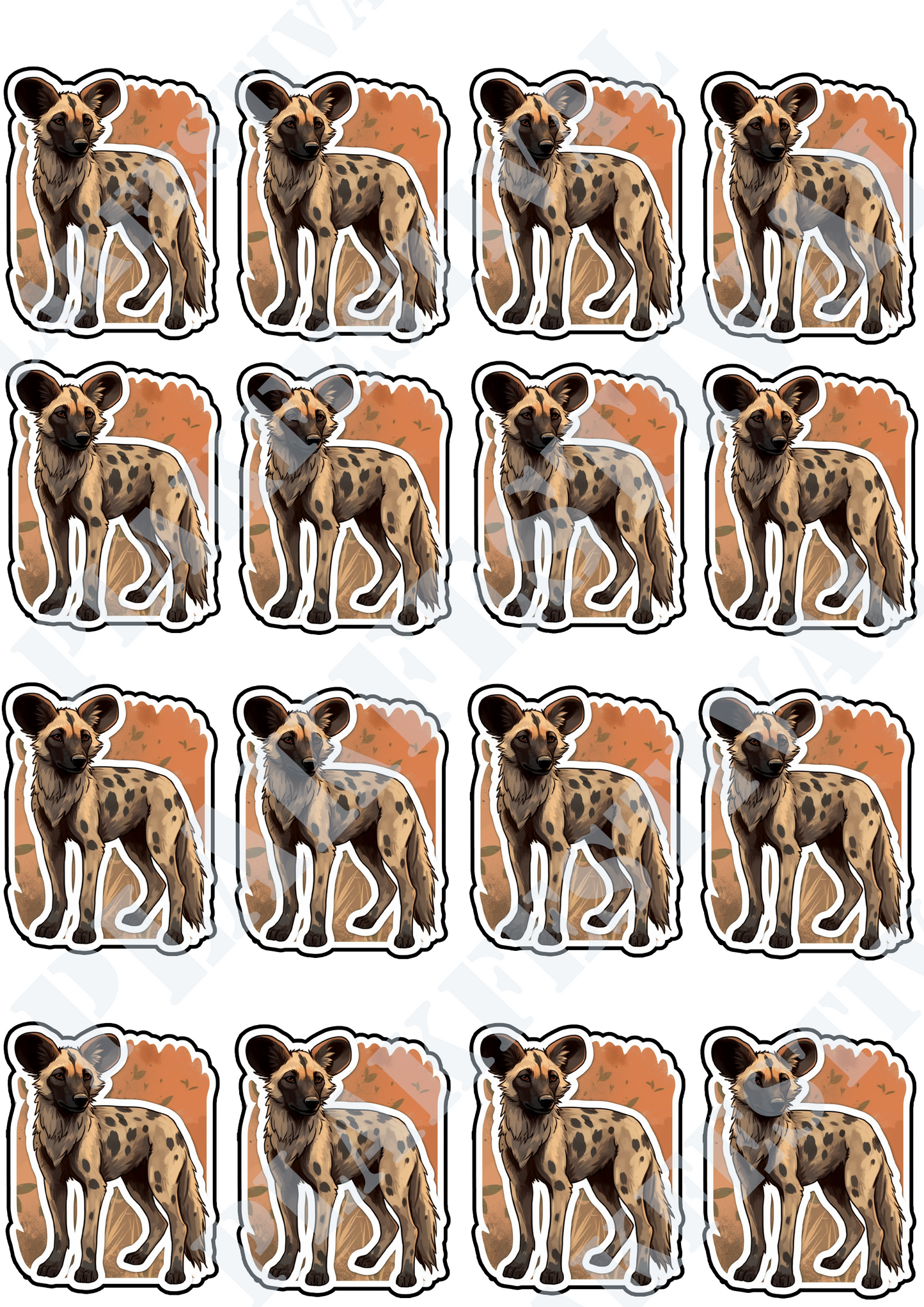 Laat je wildste kant zien met onze 'Wild Spirit' sticker | Vang de energie en schoonheid van een getekende wilde hond!