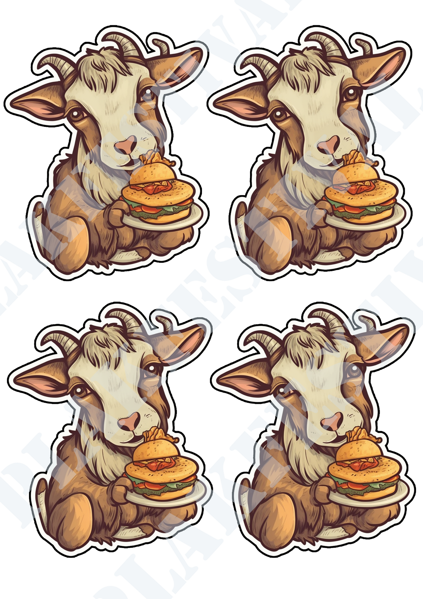 Cheesy Goat Delights: A Goat Serving Tasty Sandwiches